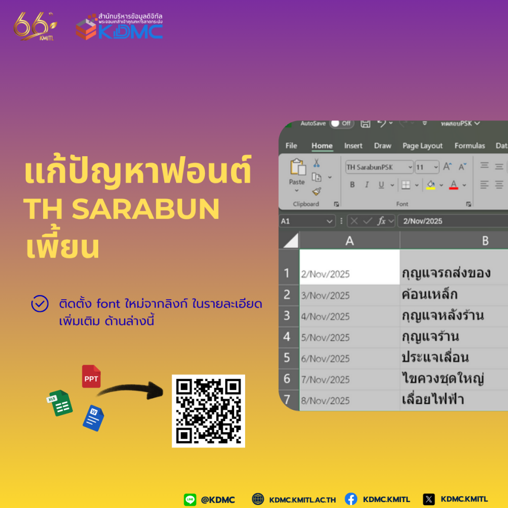 แก้ไขปัญหาฟอนต์ TH SarabunPSK  ตัวเข้ม ตัวจาง