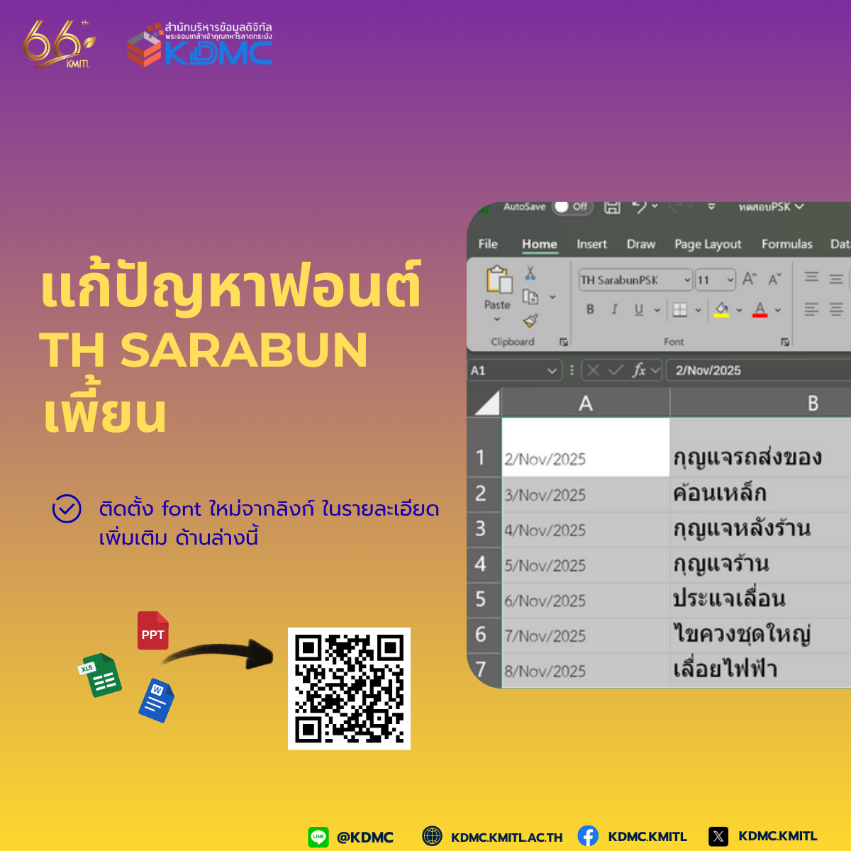 แก้ไขปัญหาฟอนต์ TH SarabunPSK  ตัวเข้ม ตัวจาง