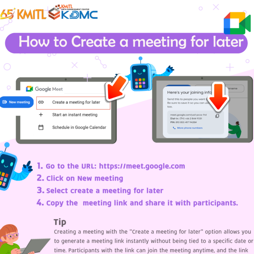 Creating a Google Meet Room for Future Use